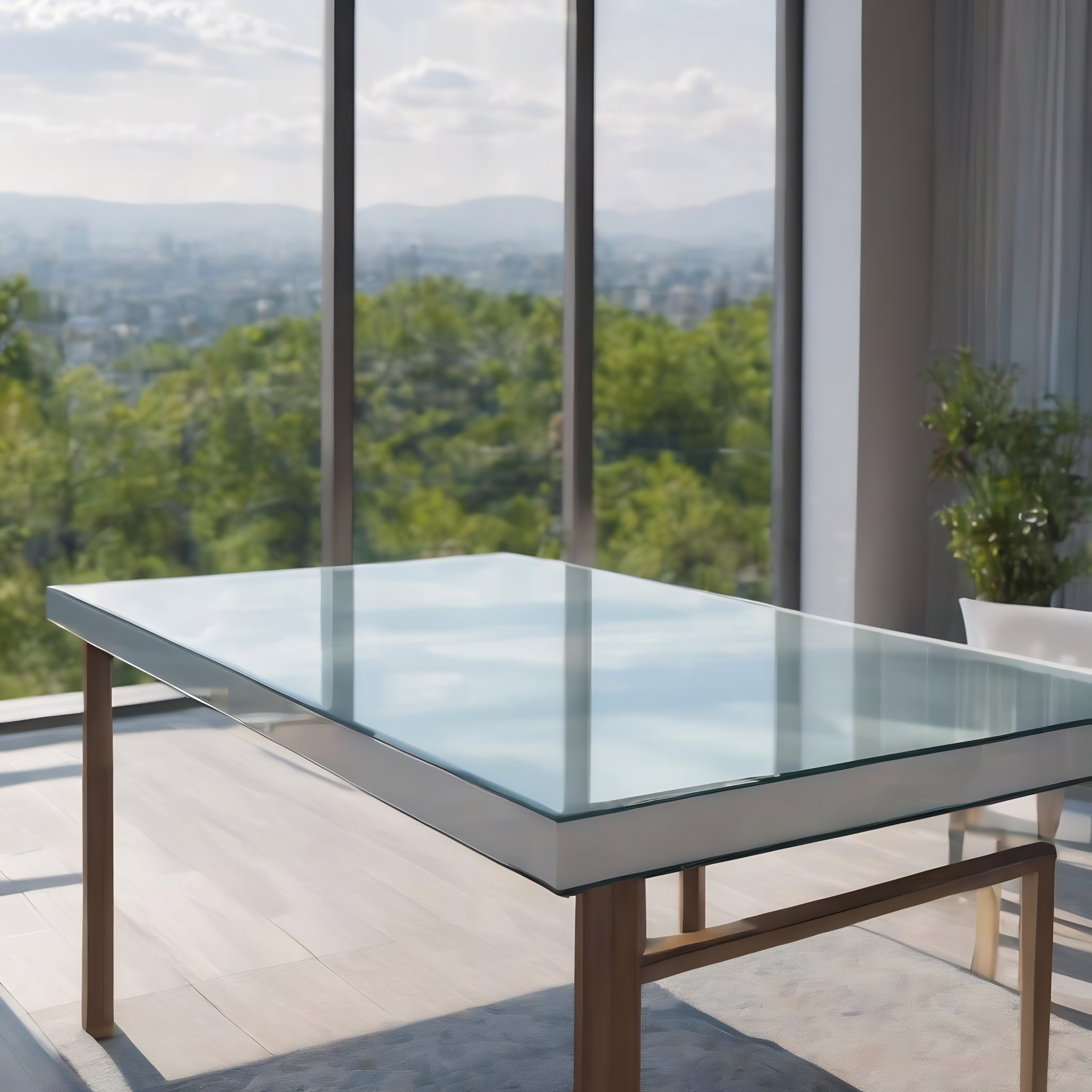 mesa de vidro blindex